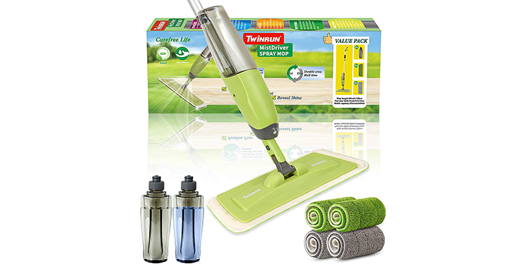 MistDriver Spray Mop- Cleaning Mop with extra large microfibre pads
